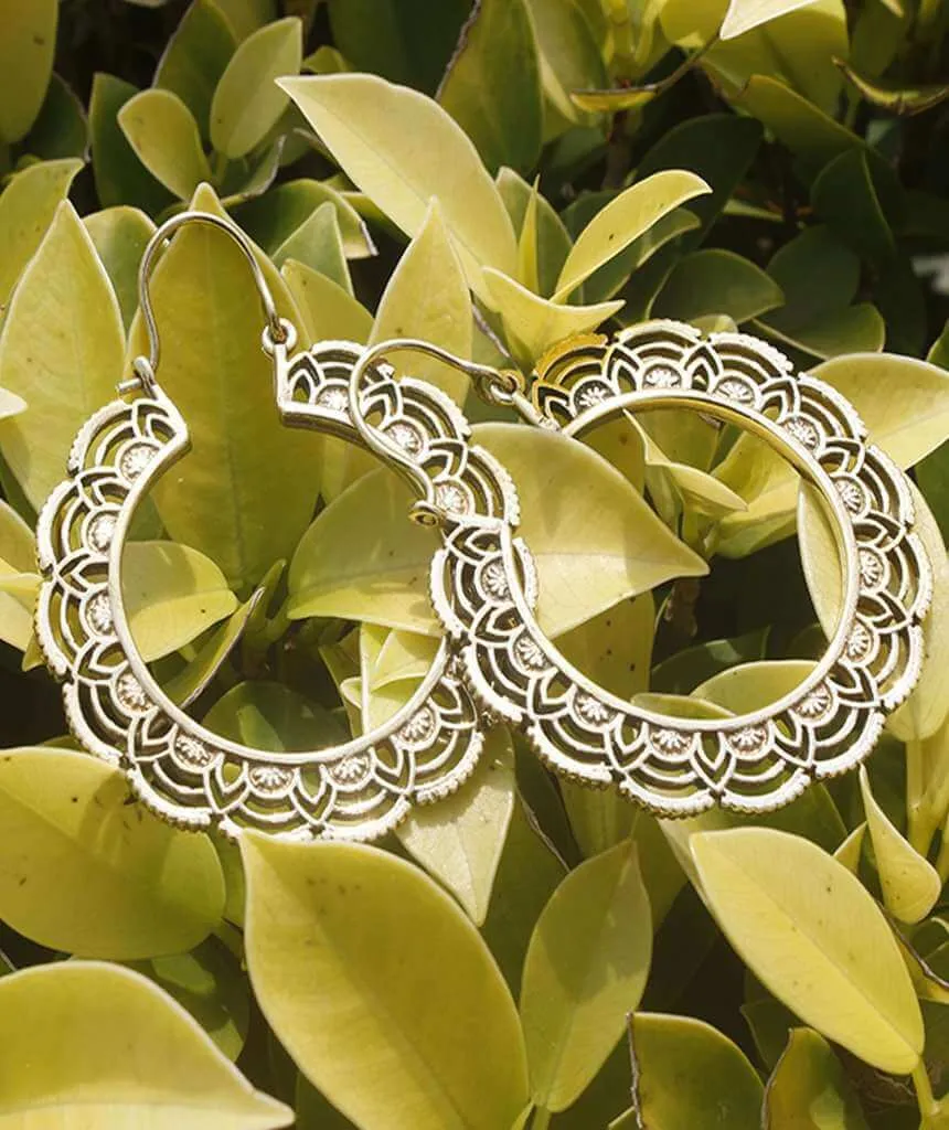 Floral Hoop Earrings